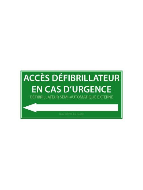 Accès défibrillateur en cas d'urgence, défibrillateur semi-automatique