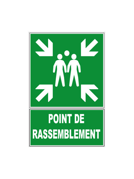 Panneau rassemblement avec texte en Français