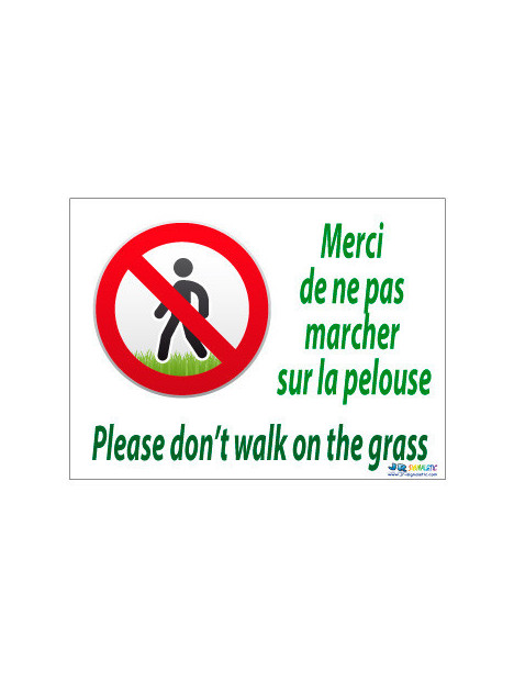 Pelouse interdite avec pictogramme