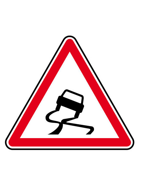 Panneau A4 "chaussée glissante"