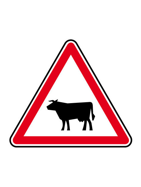 Panneau A15a1 "passage d'animaux domestiques"