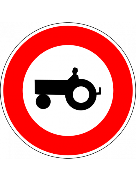 B9d "Accès interdit aux véhicules agricoles à moteur"