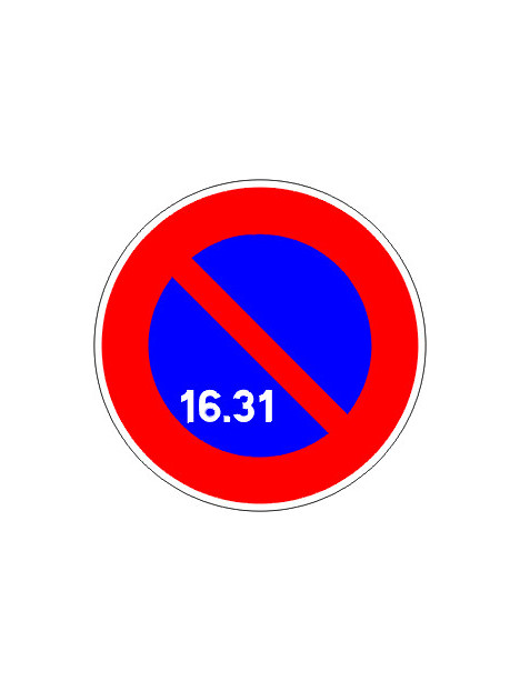 Panneau B6a3 Stationnement interdit du 16 à la fin du mois - Panostock