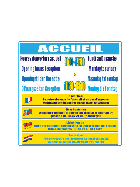 Horaires accueil