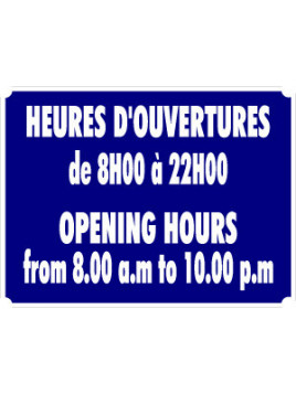 Horaires d'ouverture...