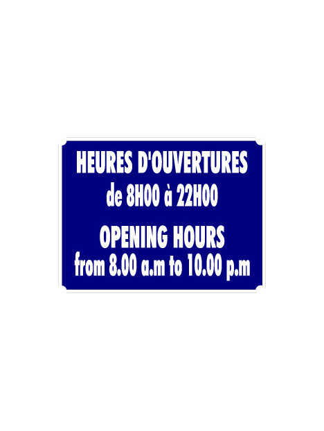 Horaires d'ouverture français-anglais