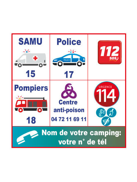 Plaque pictogramme services d'urgence