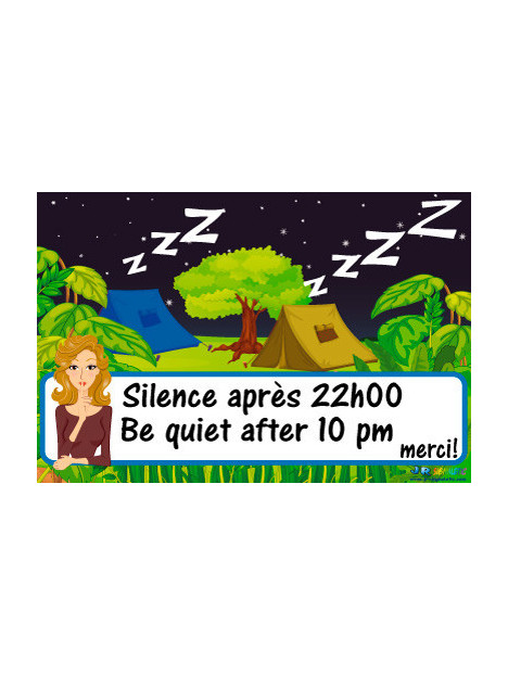 Panneau Silence camping