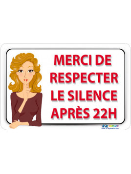 Panneau respecter le silence