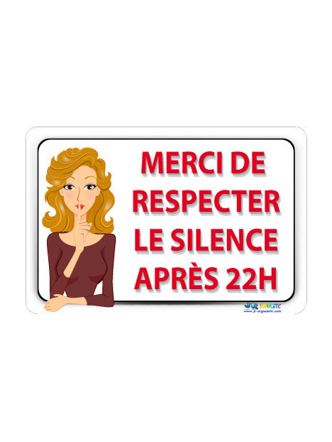 Panneau respecter le silence
