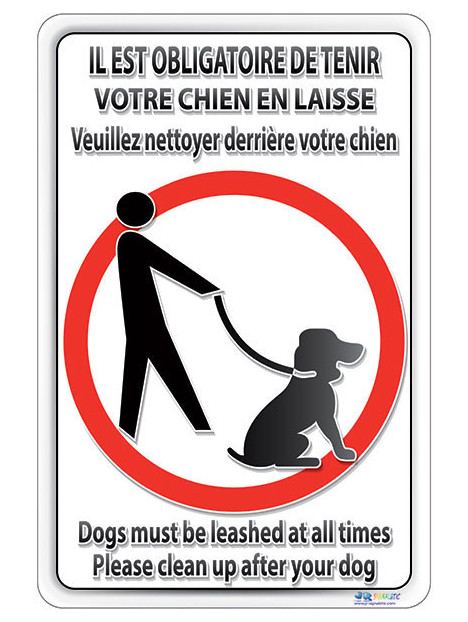 Pictogramme chien en laisse, nettoyer derrière lui