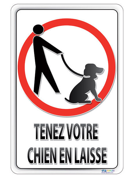 Pictogramme chien en laisse