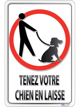 Pictogramme chien en laisse