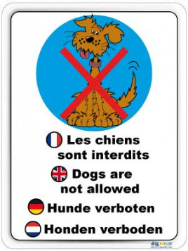 Chiens interdits 4 langues