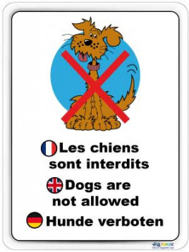 Chiens interdits 3 langues