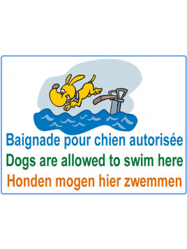Panneau baignade pour chien...