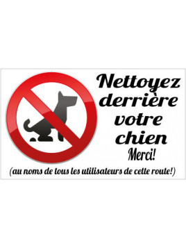 Panneau nettoyez derrière...