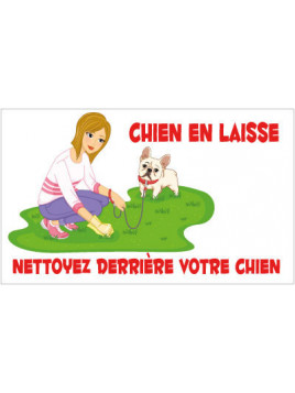 Panneau chien en laisse et...