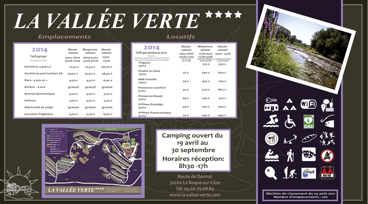 Panneau tarif La Vallée Verte