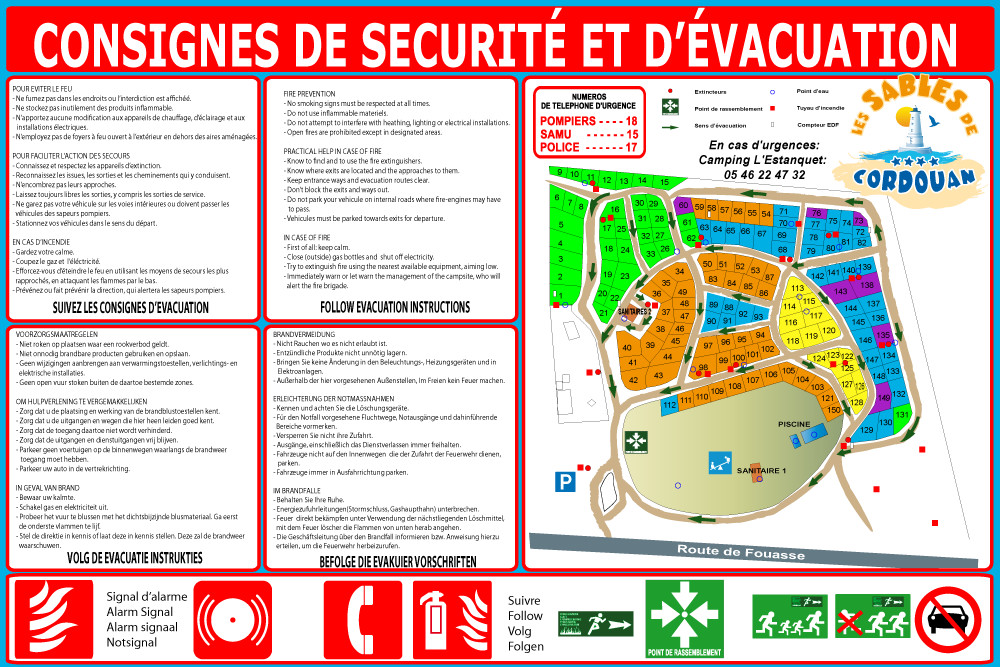 Panneau incendie - inondation - tempête